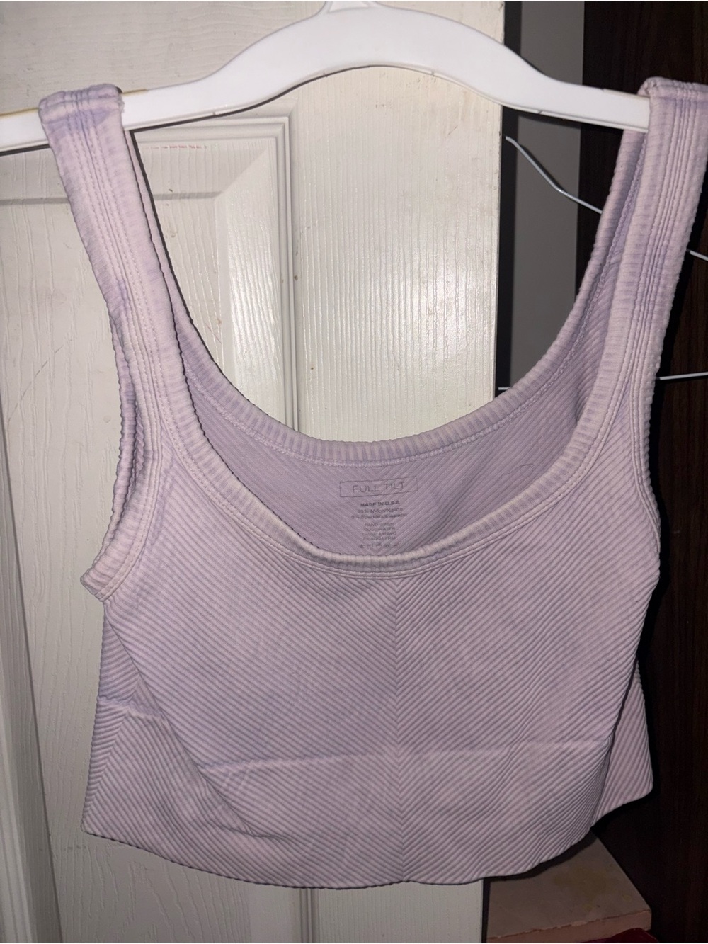 Tilly's Ribbed Scoop Tank Top - Light Lavender